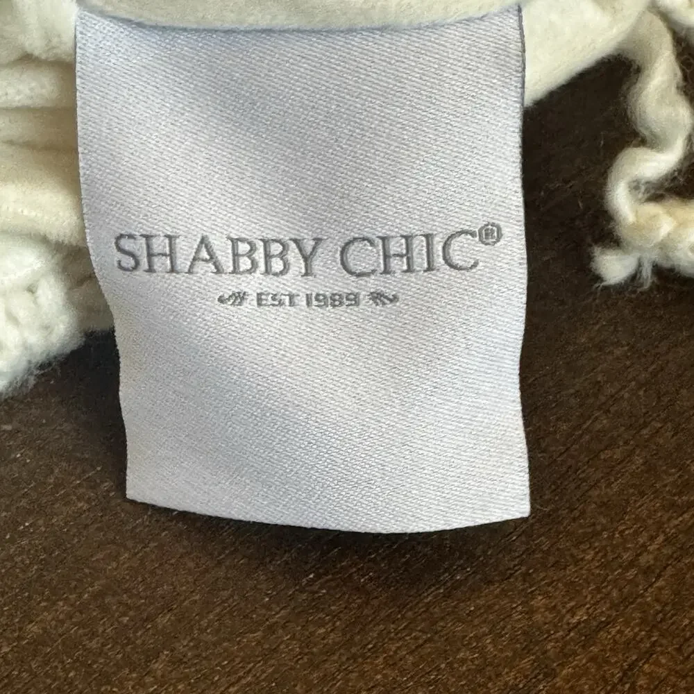 Shabby Chic Christmas Stocking White Chunky Knit Farmhouse Cottage Classic Lined